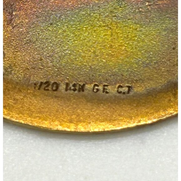 120/14K Gold Filled Brooch Oval 1 Inch Cee Tee Jewelry Vintage Elegant - Picture 8 of 16